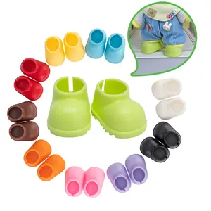 10 pairs Doll Shoes Accessories For 17cm Dolls labubu,Cute Mini Doll Accessory For 7-Inch Doll Sitting Standing Series,Silicone Doll Rain Shoes Boots(No Doll)
