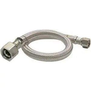 Plumb Pak  EZ Faucet Supply Tube, 0.375 x 0.50 in. Compression x FIP, 36 in. - Stainless Steel - Chrome Plated