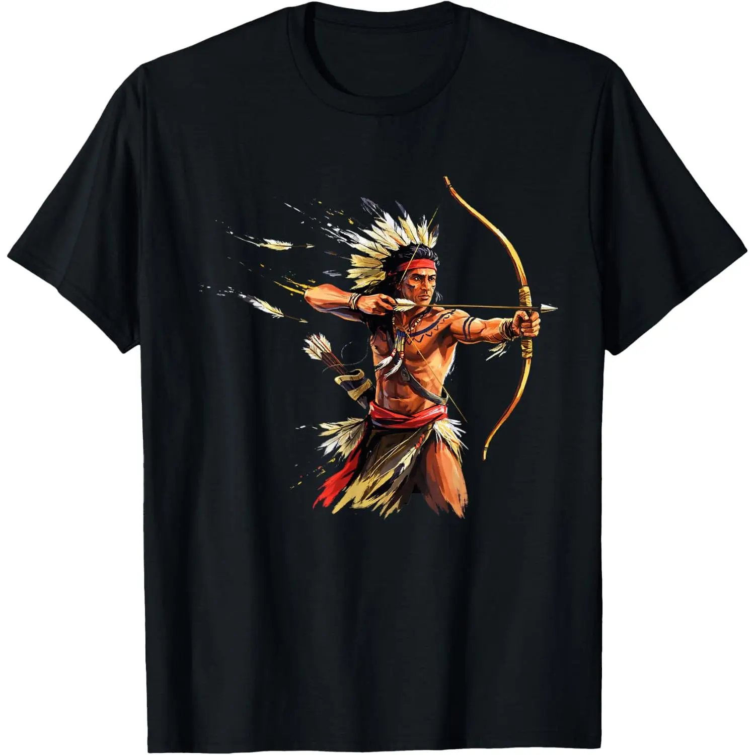 100%cotton Native American Indian Bow Arrow Native American Pride T-Shirt