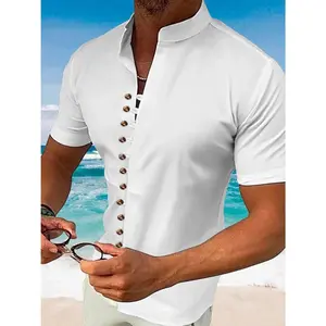 Men's Full Size Button Up Short Sleeve Shirt Plus Size