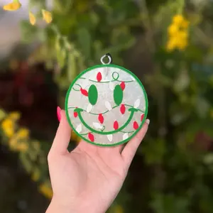 Christmas Lights Smiley Car Freshie