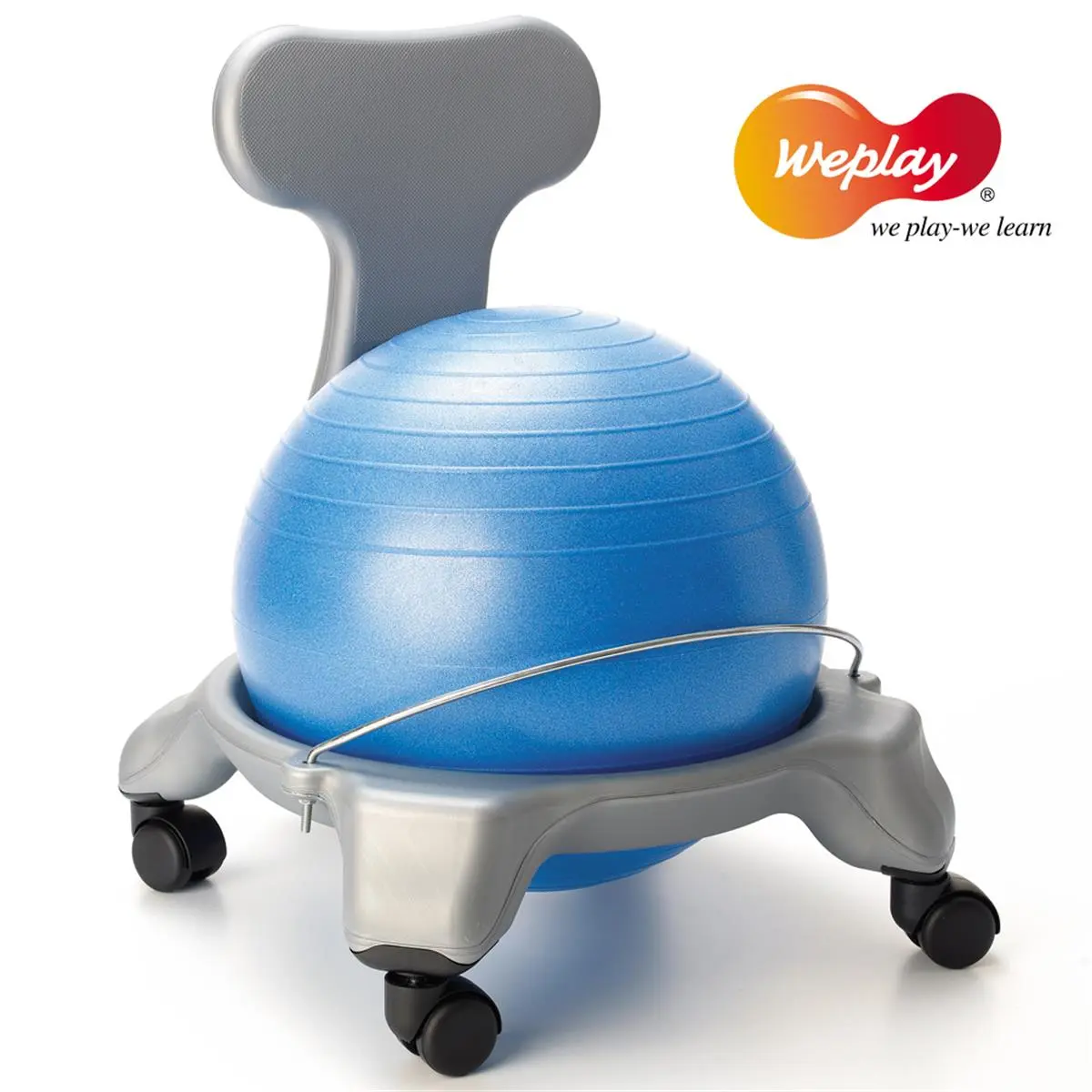 WEPLAY Large Ball Chair with Locking Casters, Office & Ergonomic Computer Chair for Balance Training, Sports & Outdoor Fitness, Office Ball Chair