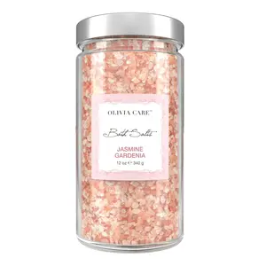 Jasmine Gardenia Bath Salts | Pink Himalayan Mineral Soaking Salts for Relaxing Bath Ritual