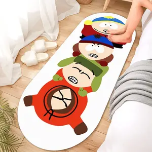 Cartoon Pattern Bath Mat, Creative Soft Comfortable Room Bedside Carpet, Non-slip Floor Mat for Home Living Room Bedroom Decor, Home Decorative Rug