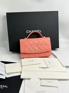 Pre-owned CHANEL 26C full set like new caviar leather pink accordion bag