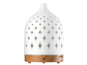 Supernova White 125 Ceramic Ultrasonic Diffuser Light Wood Base
