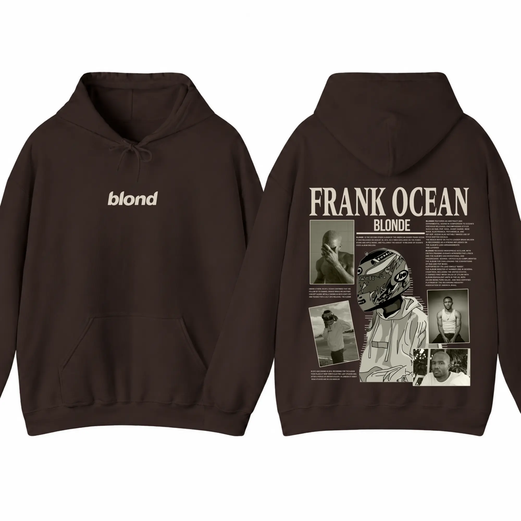 Frank Ocean Blonde Hoodie, Vintage Inspired Graphic Pullover Sweatshirt, Retro Music Fan Streetwear Hoodie, Aesthetic Album Cover Back Print Hoodie, Oversized Unisex Cozy Sweatshirt, Trendy Casual Everyday Hoodie