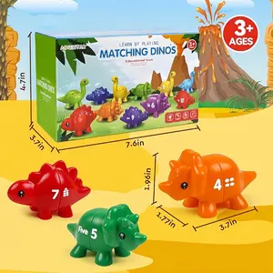 Dinosaur Montessori Numbers Learning Set for Toddlers 3-5, Preschool Sensory Matching Game, Number Recognition & Math Learning Tool, Color Shape Sorting Fine Motor Skill Toys, Educational Math Learning Toys for Boys Girls, Premium Preschool Baby Toy Gifts