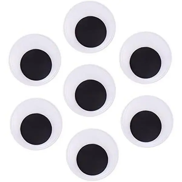 40mm Round Black Googly Eyes with Self Adhesive 24 count