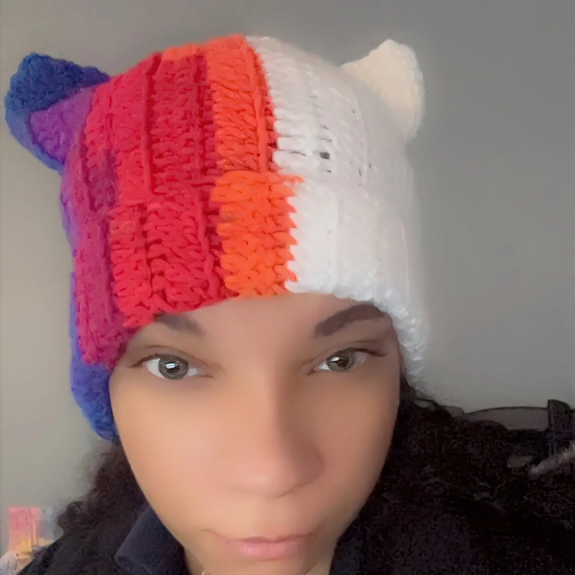 Crochet Cat Ear Beanie, Funky Casual Hat with Soft Yarn, Cozy Texture & Playful Vibe for Daily Wear