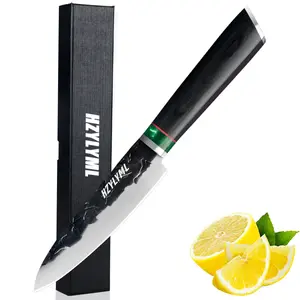 4.5" Utility Kitchen Knife - 5Cr15MoV Steel, Ebony Handle, Forged Hammer Mesh Blade tiktokshopspringglowup japan chef