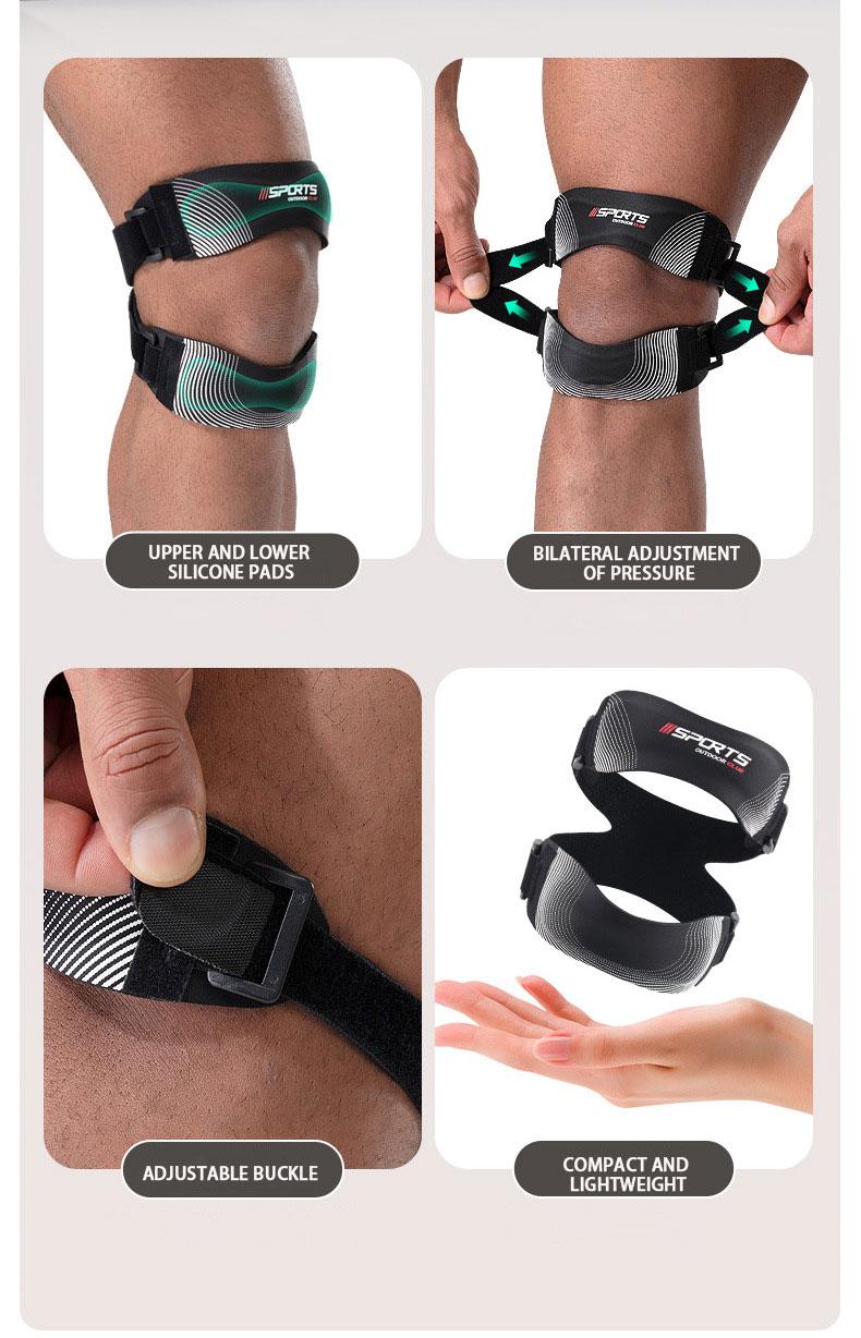 2PCS Adjustable Compression Knee Support with Patella - Unisex Heavy-Duty Joint Stabilizer for Running, Basketball (Gray/Blue/Black) - Premium Textile, Knee Compression Sleeve Men's Weightlifting Knee Guard Weightlifting Knee Sleeve Women's Knee Protector