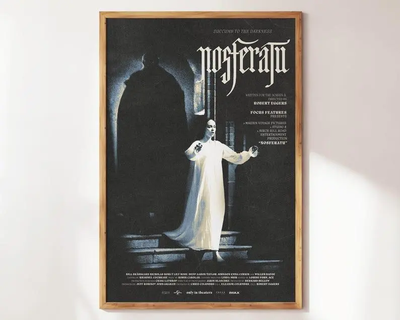Nosferatu Inspired Movie Poster,Horror Movie Poster, Retro Movie Posters, Large Movie Art Print, Cinema Wall Art For Home Theater