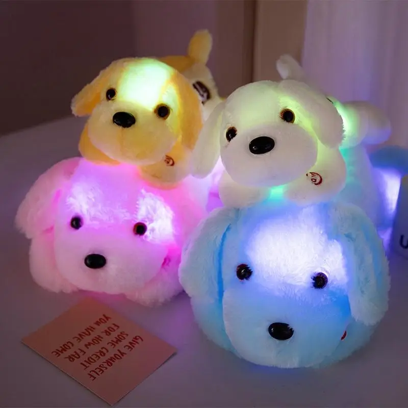 35cm/13.77in LED Dog, 1 Count Plush Toy Glow in the Night Plush Dog Toy (Battery Not Included) Soft Cartoon Dog Stuffed Animals, Birthday Gift