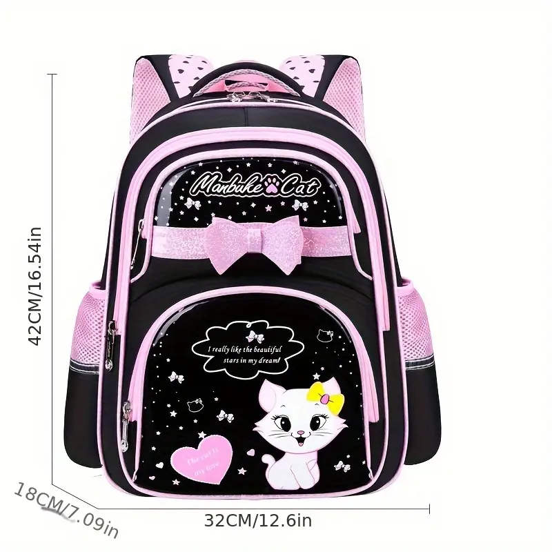 (New)Elementary School Cartoon Backpack is So Cute! Adorable Patterns Are Eye-catching, Lightweight Design Makes It Comfortable to Carry Without Straining Shoulders, Comes with Shoulder Pads for Comfort, Suitable for Daily School Use