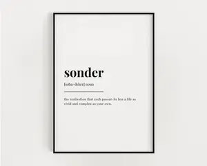 Sonder Definition Poster Prints No Framed Gifts For Family Friend Bedroom Wall Decor Wall Art Home Decor Outdoor Wall Art