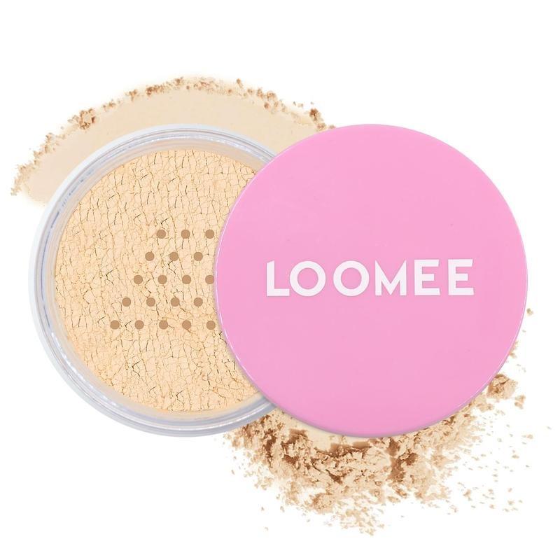 LOOMEE Translucent Baking Powder Set – Rice Powder & Vitamin E, Extra Fluffy Puff for Soft-Focus Finish | Oil Control, Pore Blurring, All Skin Tones  24-HR Shine Control, All-Day Wear, Blurs Texture, Brightens Complexion