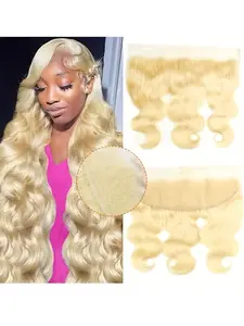 13x4 613 Blonde Body Wave Lace Closure Hair 13x4 Ear To Ear Frontal Remy Human Hair Transparent Pre Plucked Body Wave Lace Front Human Hair Silky