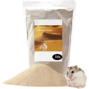 Hamster Bath Sand, 3lb Dust Free Desert Sand or Potty Litter Sand for Hamster Chinchillas Gerbil Syrian Mice Small (Beige)