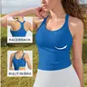 ATTRACO Ribflex Women Ribbed Tank Top Workout with Built in Bra Yoga Racerback Crop Tops Tight Fit Lightweight Activewear Soft Breathable Vest
