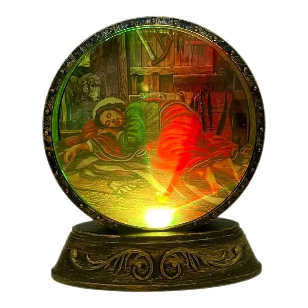 San Jose Dormido 5.5" inches Tall Sleeping St Joseph Led Light - Y1121 JO - Small Plasic Acrylic Light Saint Catholic Figure Brand New  Religious Decor