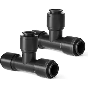 Quick Connect 1/4" Drip Irrigation Tee Connectors, Universal Barbed Fittings for 1/4" Tubing, Leak-Free Solution for Sprinkler & Drip Systems, 15 Pack