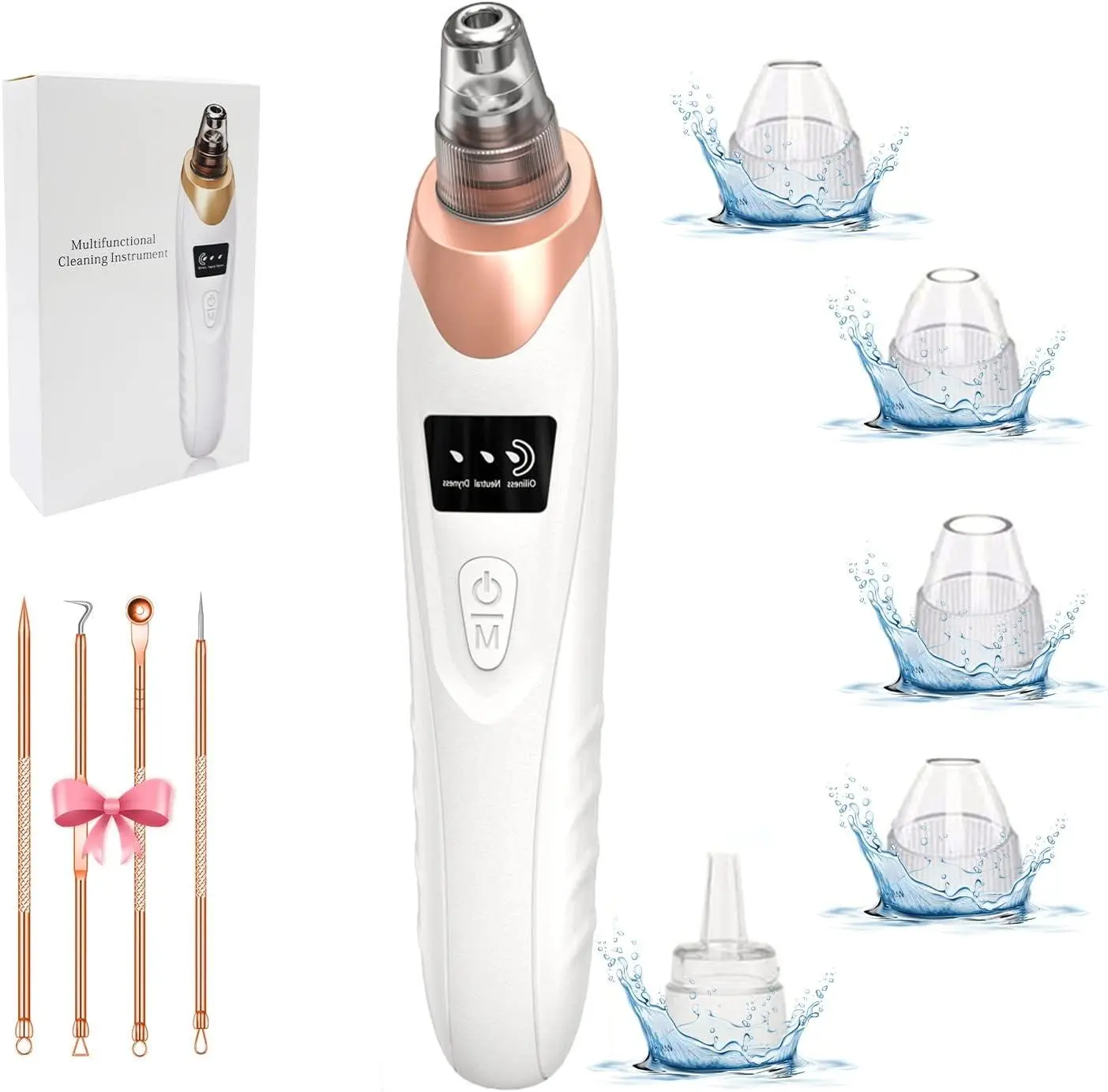 2026 Newest Facial Pore Vacuum Cleaner, USB-Rechargeable Battery-Powered Blackhead & Blemish Removers Kit for Sensitive Skin, Deep Cleaning Beauty Device to Shrink Pores & Remove Blackheads