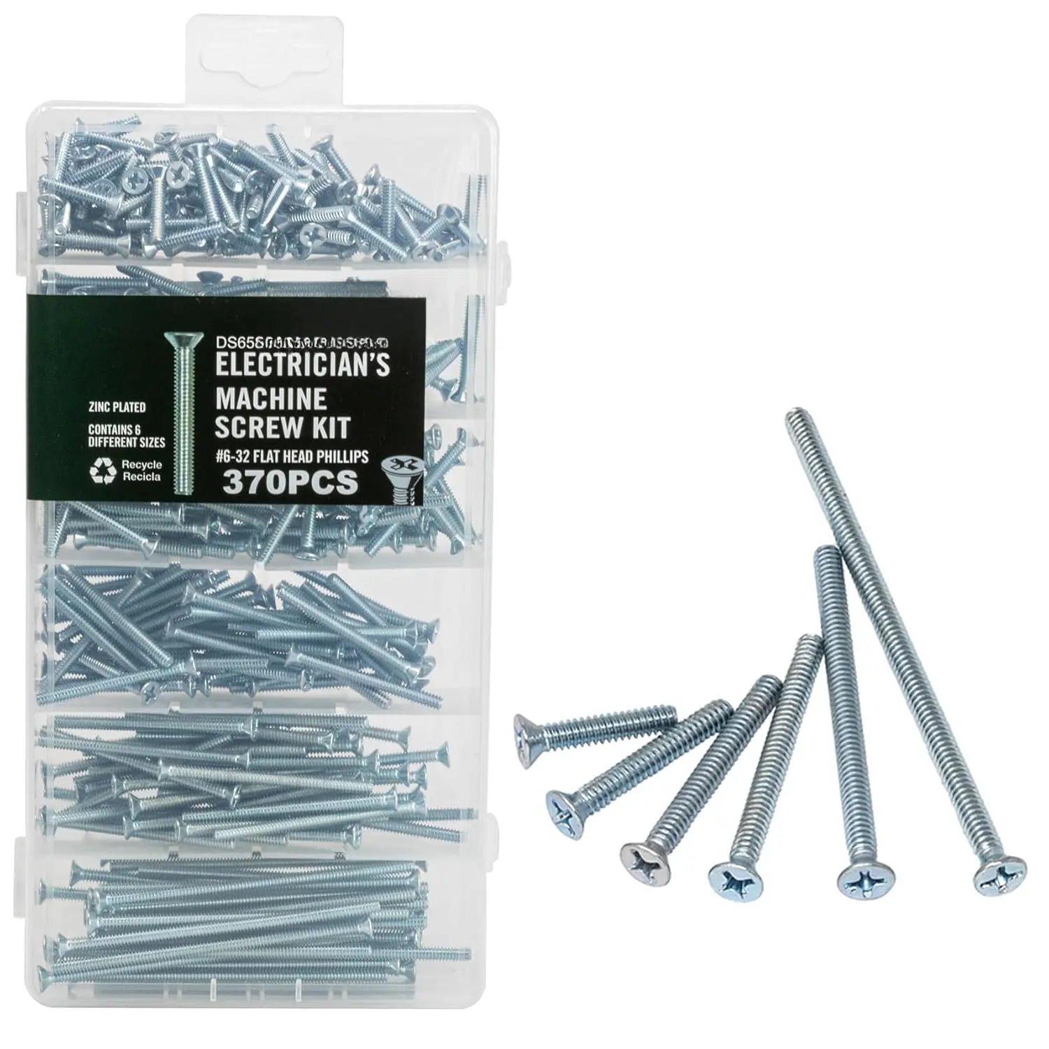 Flat Head Phillips Electrician's Machine Screw Kit,370