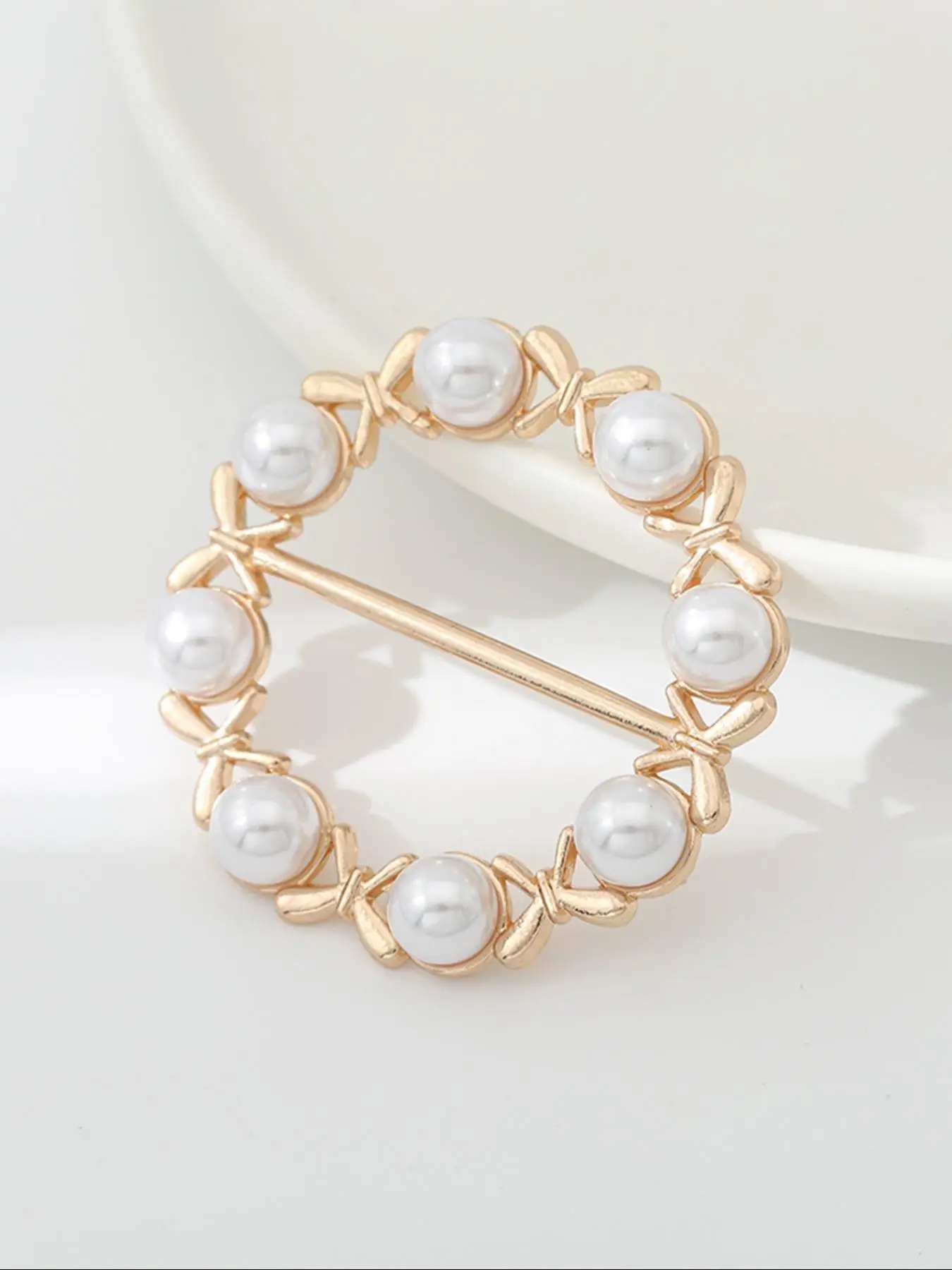 Faux Pearl Decorated Brooch Pin, Multifunctional Decorative Brooch for Women, Fashion Accessories for Daily Wear