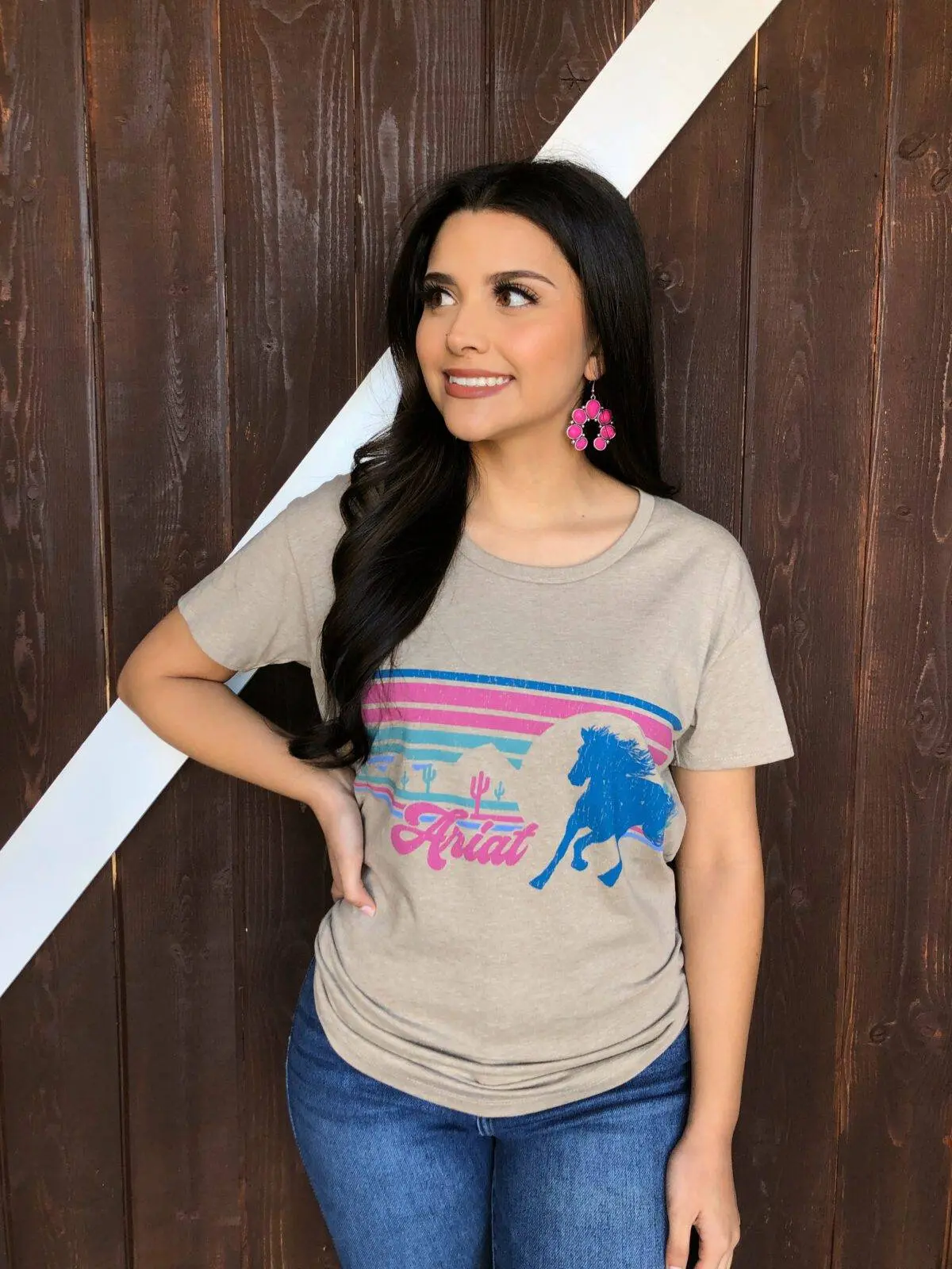 ARIAT – WOMEN’S Desert Wild T-Shirt ( Oatmeal Heather )