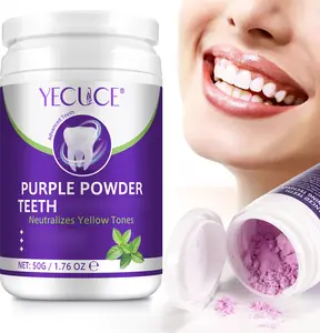 Yecuce Purple Color White Teeth Powder-Conceals Stains, Toothpaste Powder for Coffee, Tea, Food, Stains , Oral Deep Cleansing