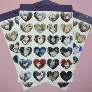 Butler Anime Heart Sticker Sheet