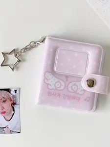 Angel Wings 2 Inch Button Mini Album, Cute Cartoon Student ID Photo Organizer, Star Fan Card Holder, Hanging Accessory