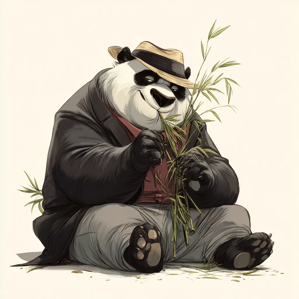 Cute Gangster Panda Car Decal Sticker Wearing Hat Eating Bamboo Funny Animal Vinyl Decoration for Laptop Skateboard SUV Truck Window Waterproof Durable. Cartoon Panda Car Sticker for Vehicle Decoration
