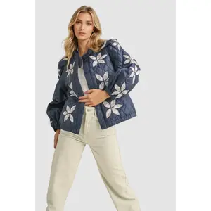 QUILTED JACKET WITH FLORAL PATCHWORK