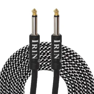 IRIN electric guitar 3m cable Guitar cable electric instrument bass amp cord for electric mandolin (black), Pro Audio (right angle to straight)