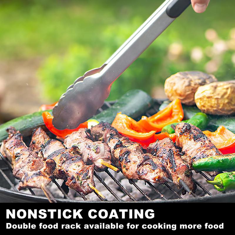 Techwood 1600W Electric BBQ Grill - 15-Serving Portable with Double Layer Design, Removable Stand, Fast-Heating, Temperature Control, Square Rack for Countertop & Backyard Use pu kom _ indoor smokeless grill electric  kettle