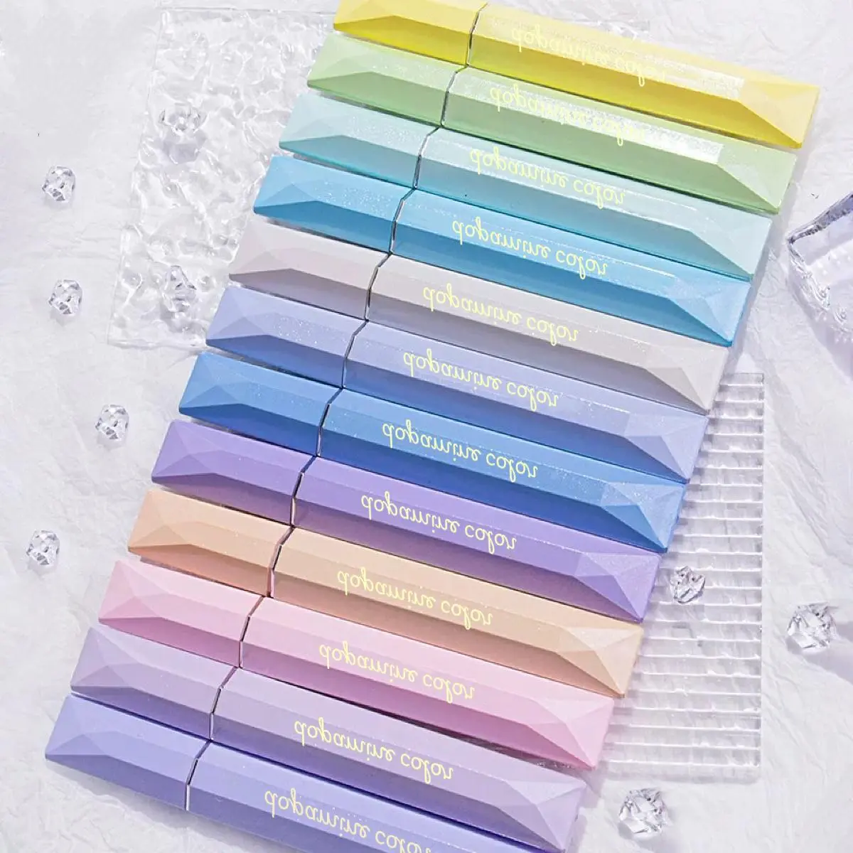 Highlighter Pen, 12pcs/set Colorful Highlighter Marker Pen, Smear-proof Markers for Students, Office Stationery & Supplies, Art Markers Pen, Aesthetic Pens, Highlighters Pens