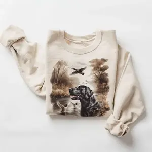 Retro Black Lab Mallard Ducks Sweatshirt 90s Vintage Labrador Retriever Hunting Duck Cotton Pullover