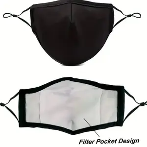 Protective Mask, Black Fabric with Certified PM2.5 Filters INCLUDED