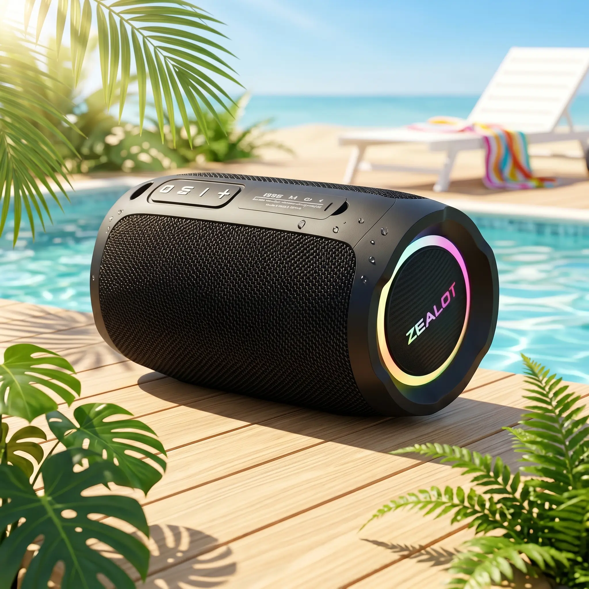 ZEALOTs 20W Bluetooth Speaker with Dual Pairing Waterproof IPX6 3600mAh Battery High-Quality Sound for Outdoor Home Use Compact Design