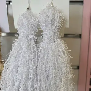 Snow White handmade Long tassel earrings