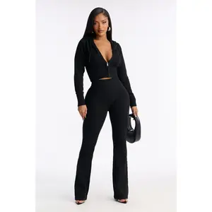 CozyCash Sweater Pant Set - Black