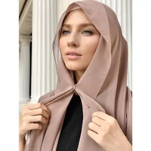 Newest Instant Chiffon Hijab With Magnetic Buckle Solid Color Woman Muslim Hijab Scarf Islamic Turban Fashion Headband Shawl
