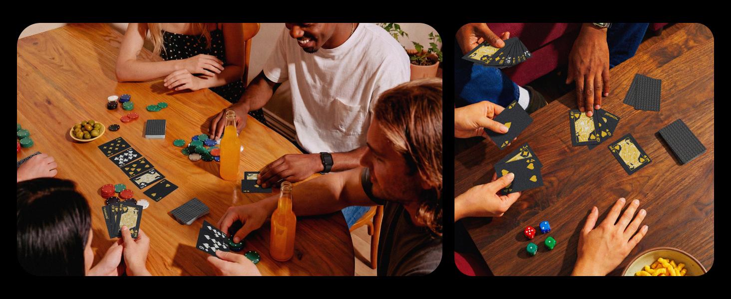 Diamond Waterproof Black Playing Cards, Poker Cards, HD, Deck of Cards (Black)