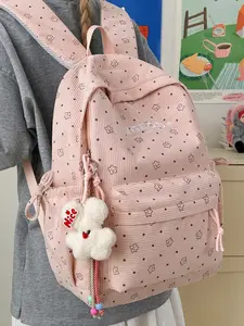 1pc  Women's backpack with large capacity, zipper closure, fashionable and versatile letters, suitable for students to go to school, campus travel, commuting, women's backpack, Trendy Backpack