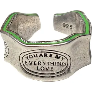 Handmade Vintage Silver Wide Band Rings for Women/Men,Adjustable Thumb Finger Ring