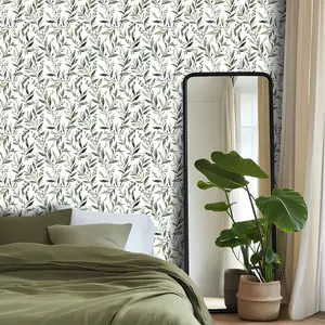 Tree Branch & Leaf Pattern Wallpaper, Waterproof Self-adhesive Wallpaper, Wall Decor for Home Living Room Bedroom Study Room