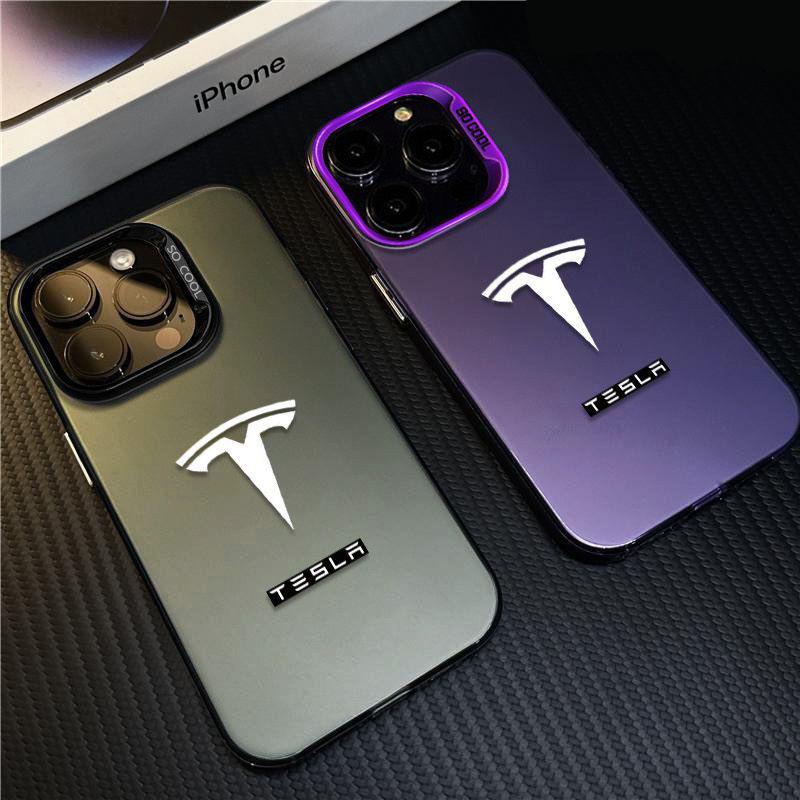 Sports Super Cool Car Tesla Logo Phone Case for iPhone 17 16 15 14 13 12 11 Air Pro Max Plus XS MAX Christmas gift
