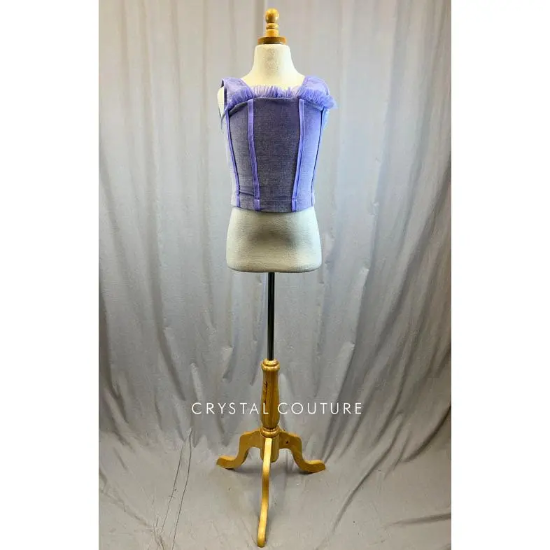 *Brand New* Violet velvet corset top with mesh straps